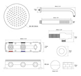 Colonne de douche encastrée or brossé