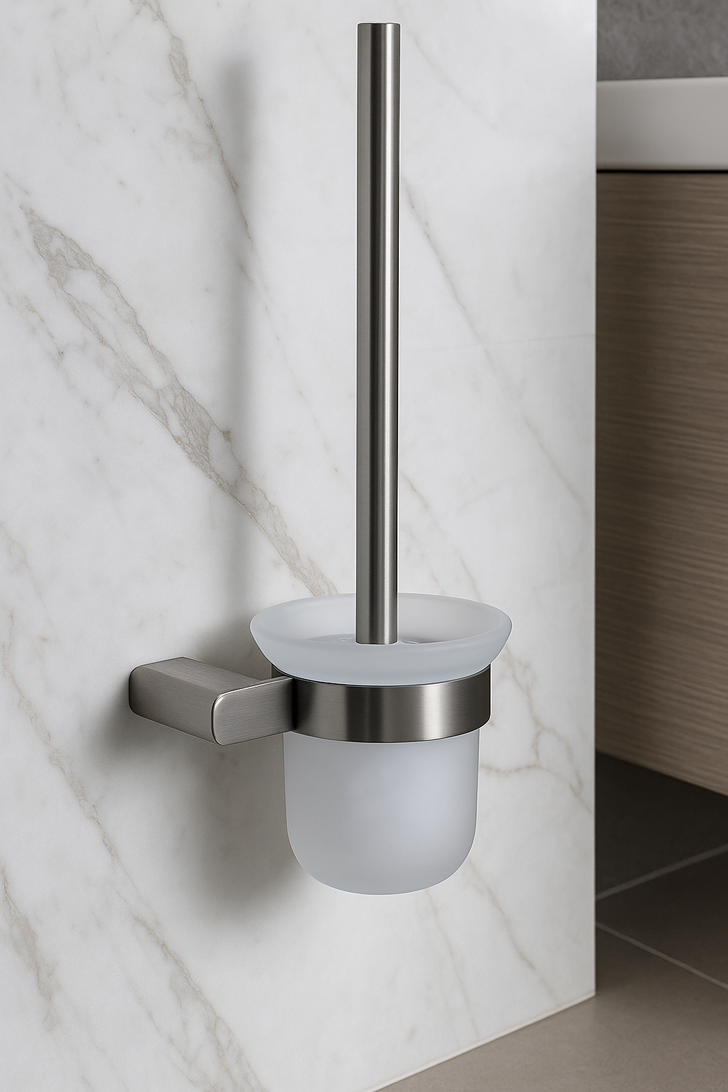 Brosse WC gris brossé