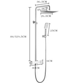 Colonne de douche et bain gris brossé