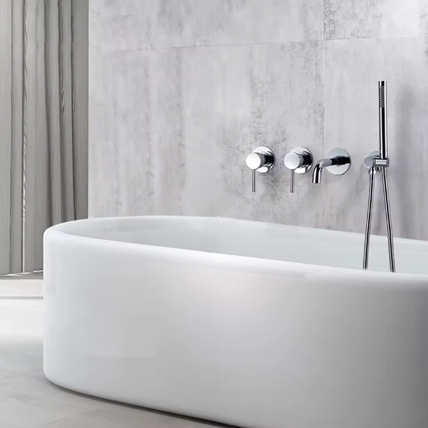 Ensemble de bain encastré chrome