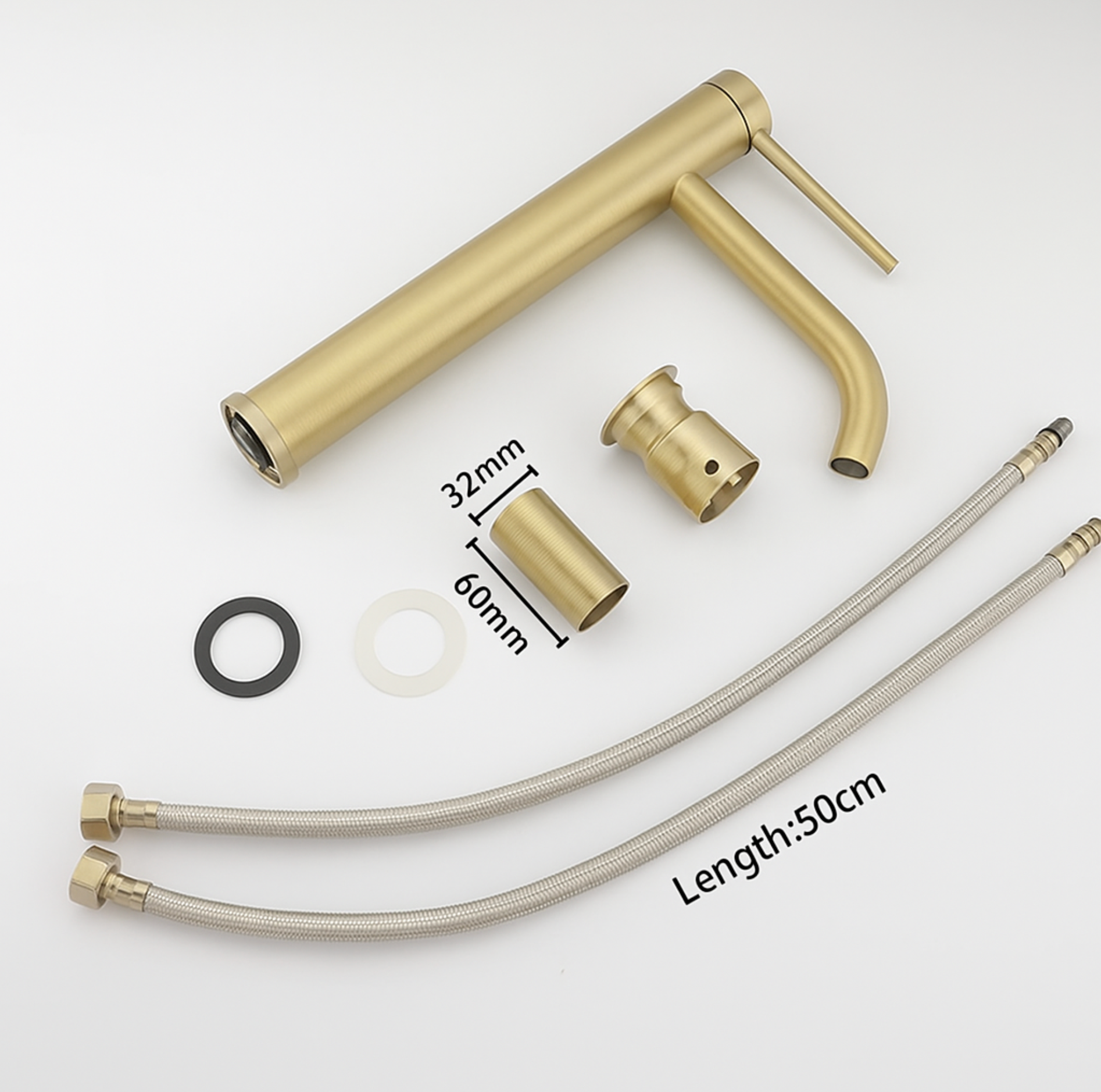 Mitigeur de salle de bain or brossé