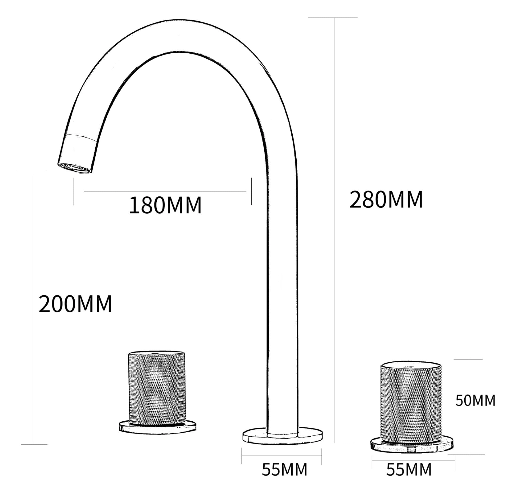 Robinet de salle de bain gris brossé