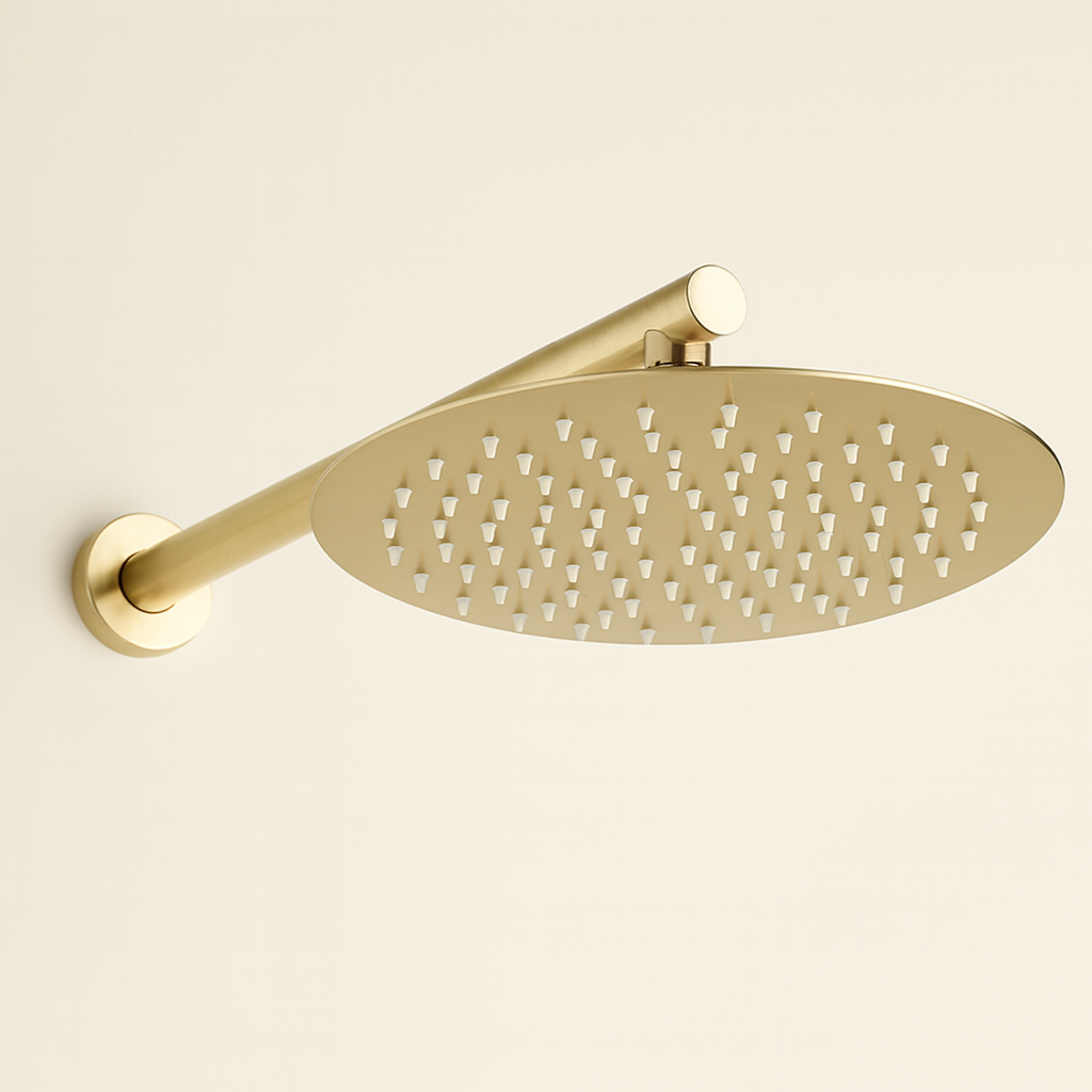 Colonne de douche encastrée or brossé
