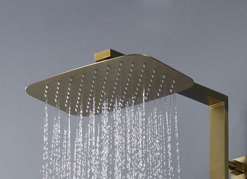 Colonne de douche et bain or brossé