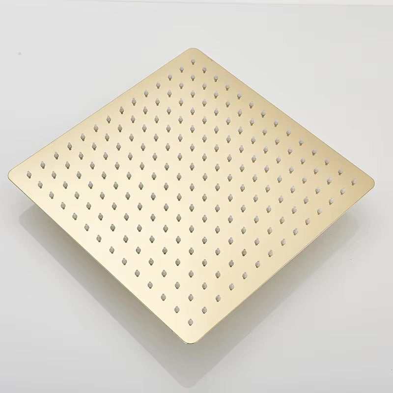 Double colonne de douche encastrée or brossé