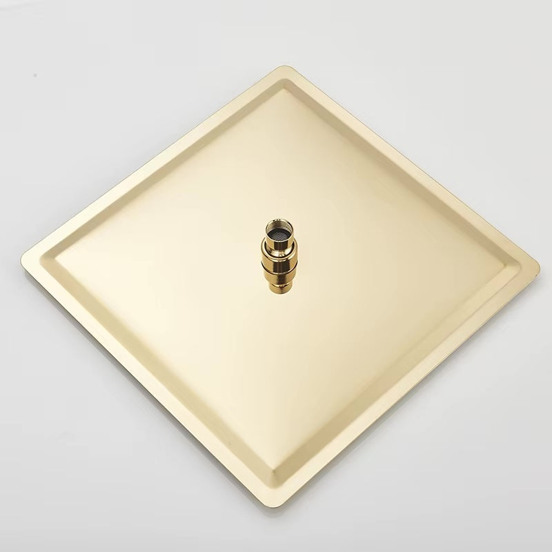 Double colonne de douche encastrée or brossé