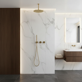 Colonne de douche encastrée or brossé