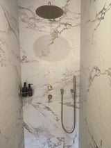 Colonne de douche encastrée or brossé