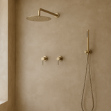 Colonne de douche encastrée or brossé