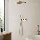 Colonne de douche encastrée or brossé