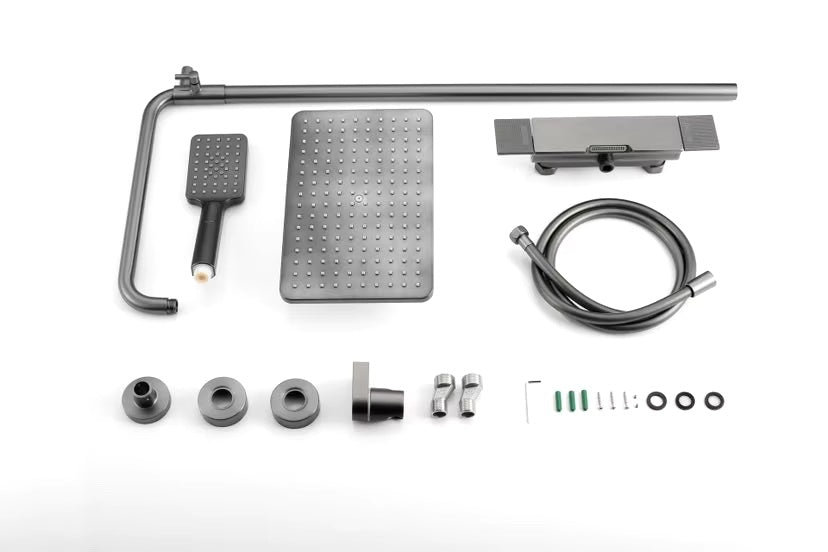 Colonne de douche et bain gris brossé