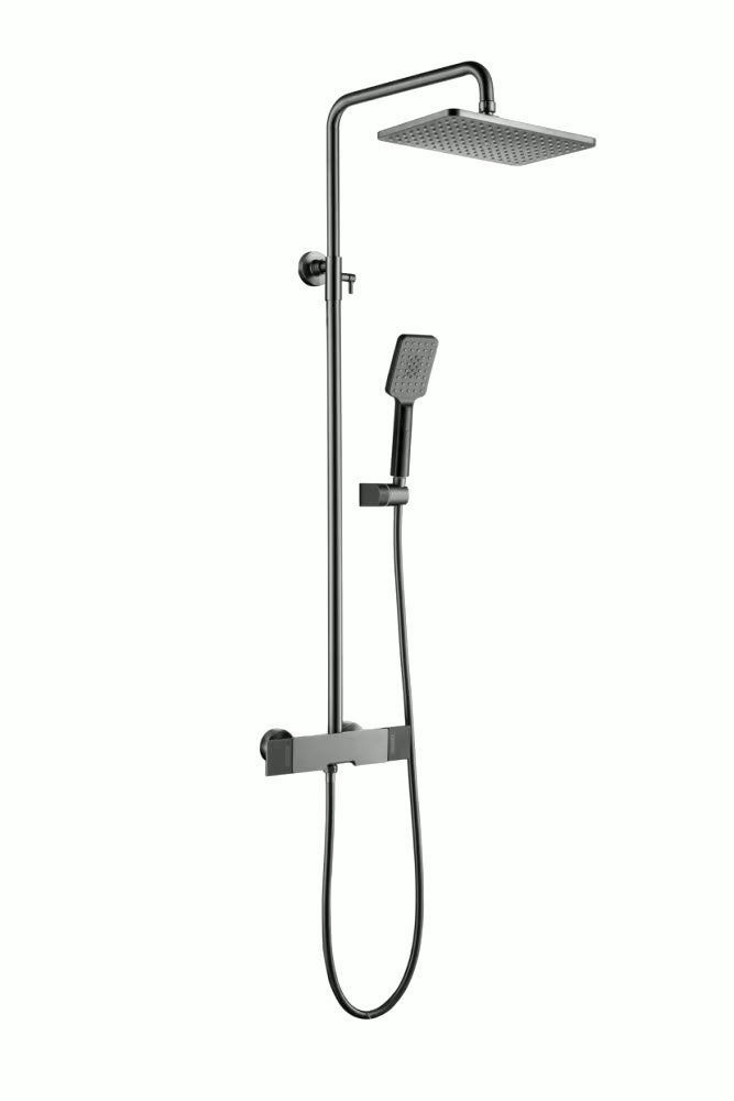 Colonne de douche et bain gris brossé