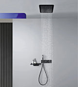 Colonne de douche et bain encastrée noir mate