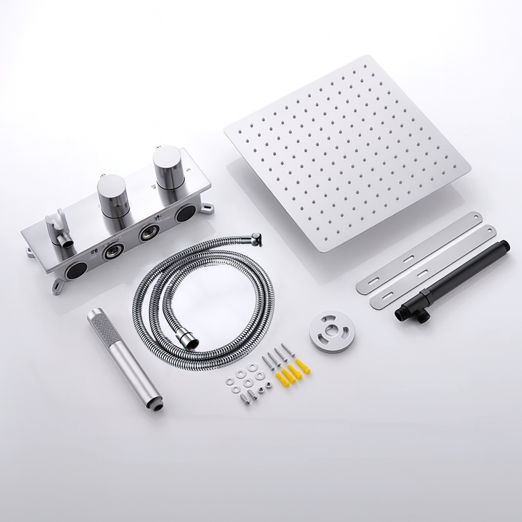 Colonne de douche encastrée chrome