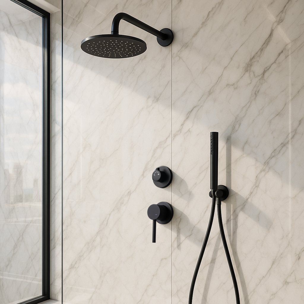 Colonne de douche encastrable noir mat