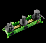 Colonne de douche encastrée gris brossé