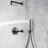 Colonne de bain encastrée gris brossé