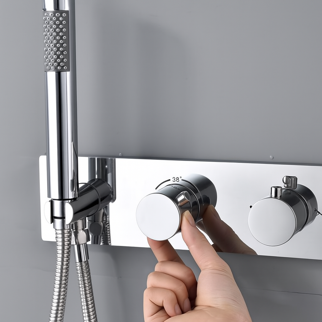 Colonne de douche encastrée chrome