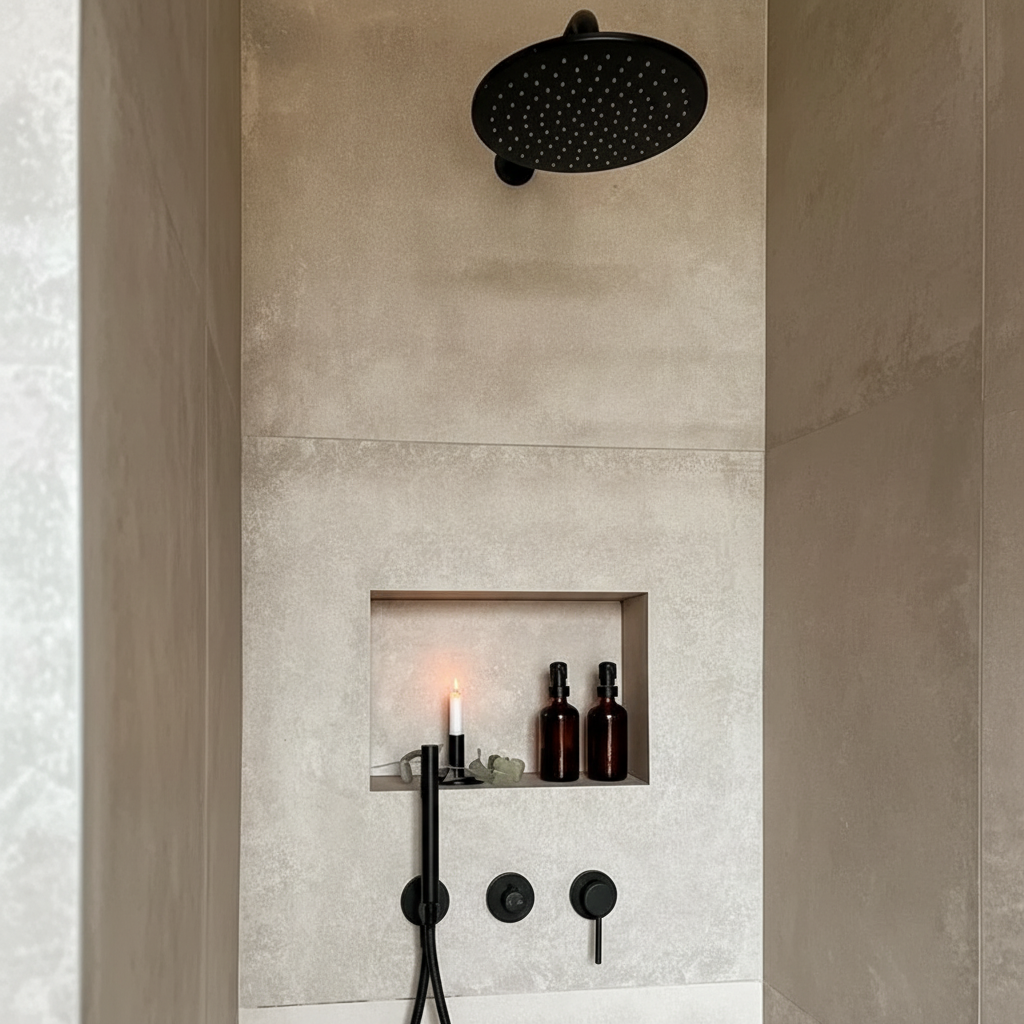 Colonne de douche encastrée noir mate