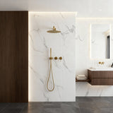 Colonne de douche encastrée or brossé