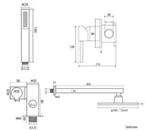 Colonne de douche encastrée or rose brossé