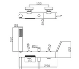 Mitigeur de bain gris brossé