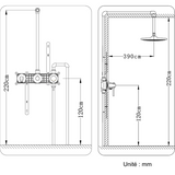 Colonne de douche encastrée noir mate