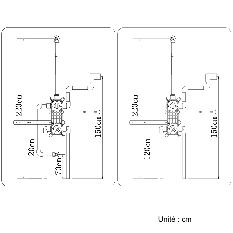 Colonne de douche encastrable noir mat
