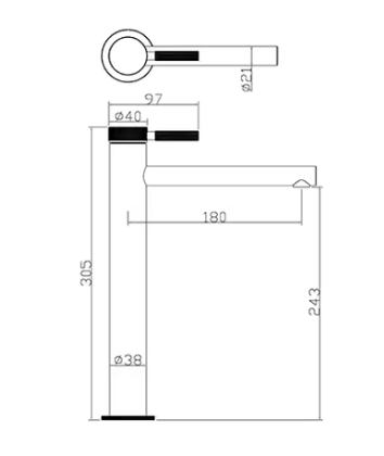 Mitigeur de vasque or brossé XL