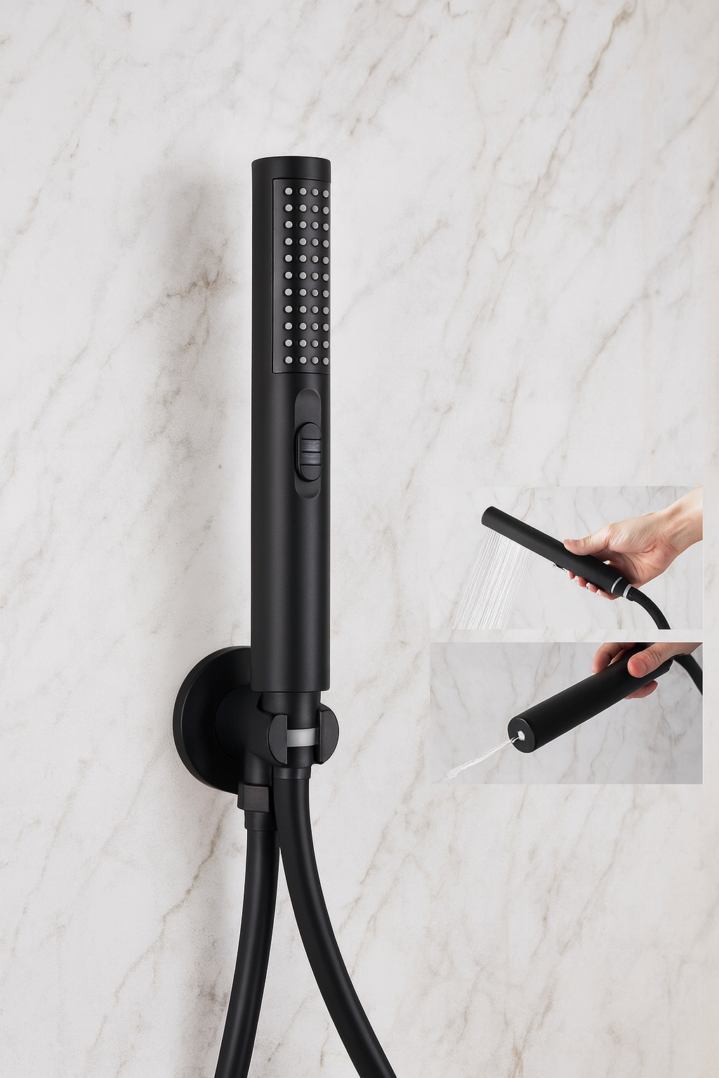 Colonne de douche encastrable noir mat