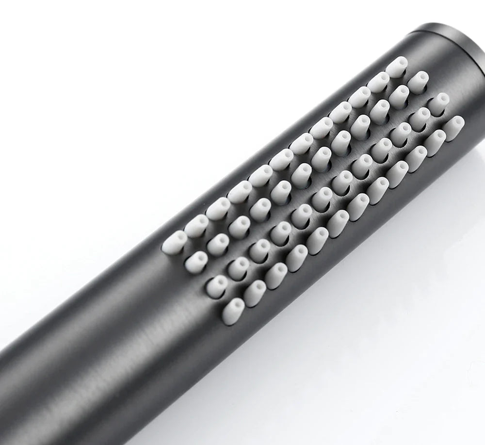 Colonne de bain encastrée gris brossé