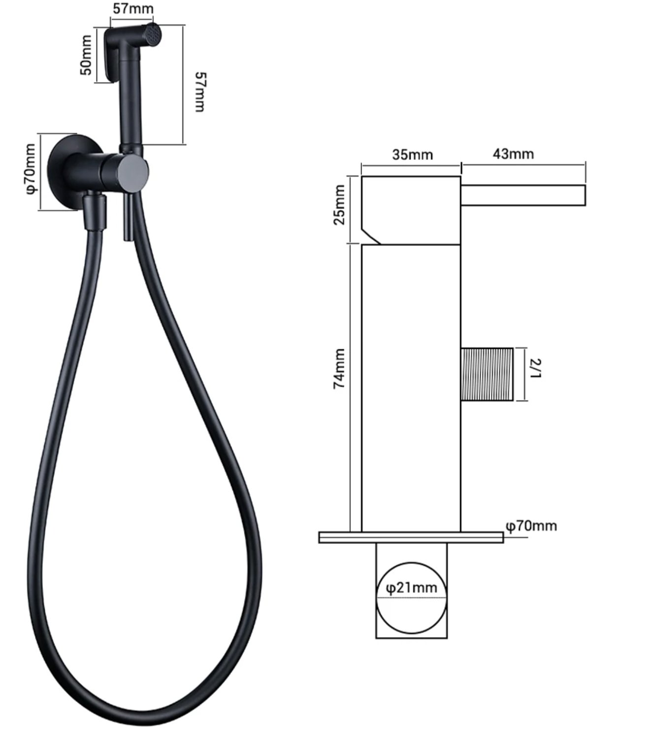 Douchette à main gris brossé