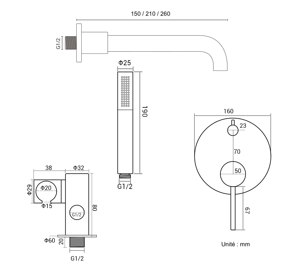 Ensemble de bain gris brossé