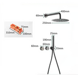 Colonne de douche encastrée gris brossé