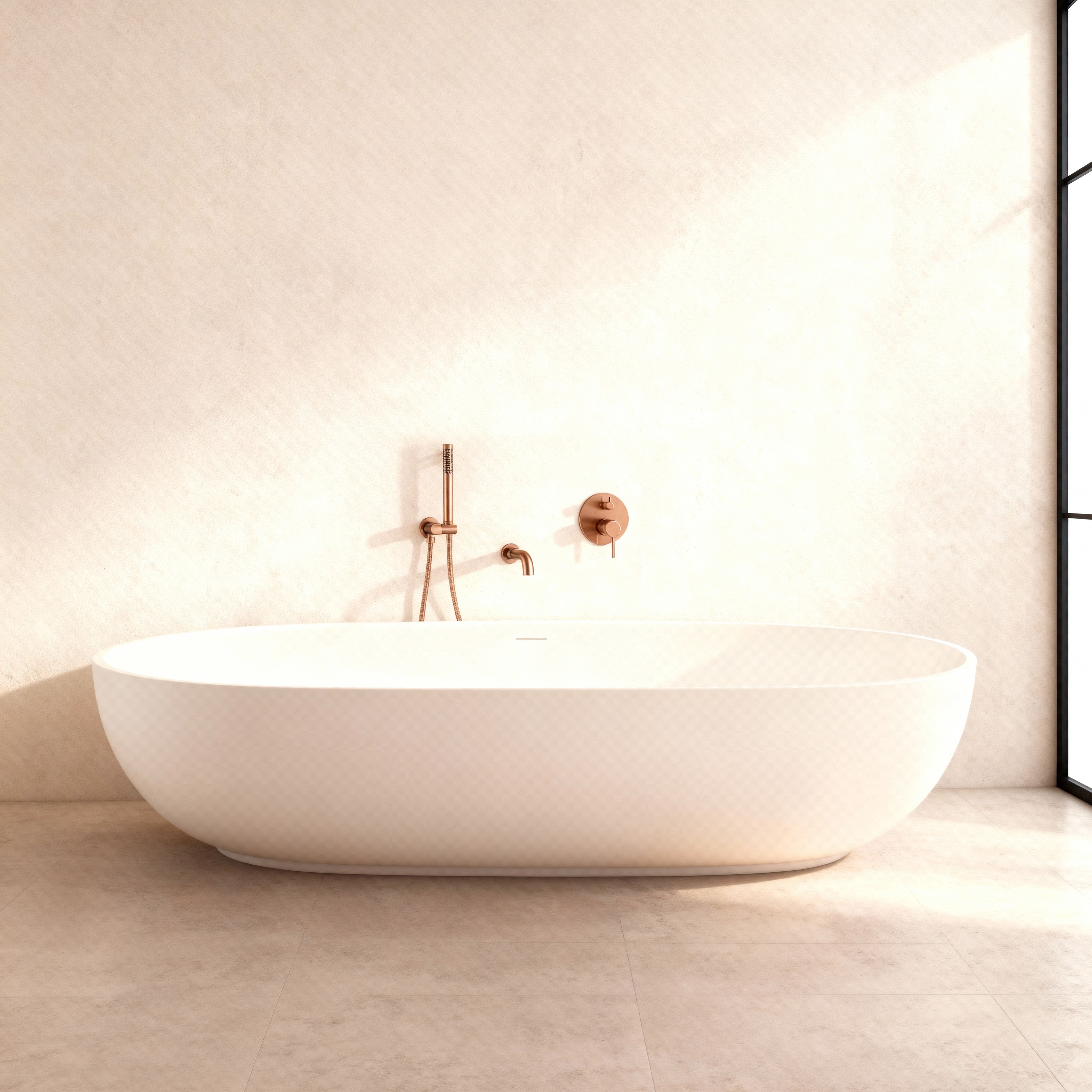 Ensemble de bain encastré or rose brossé