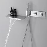 Colonne de douche et bain encastrée chrome