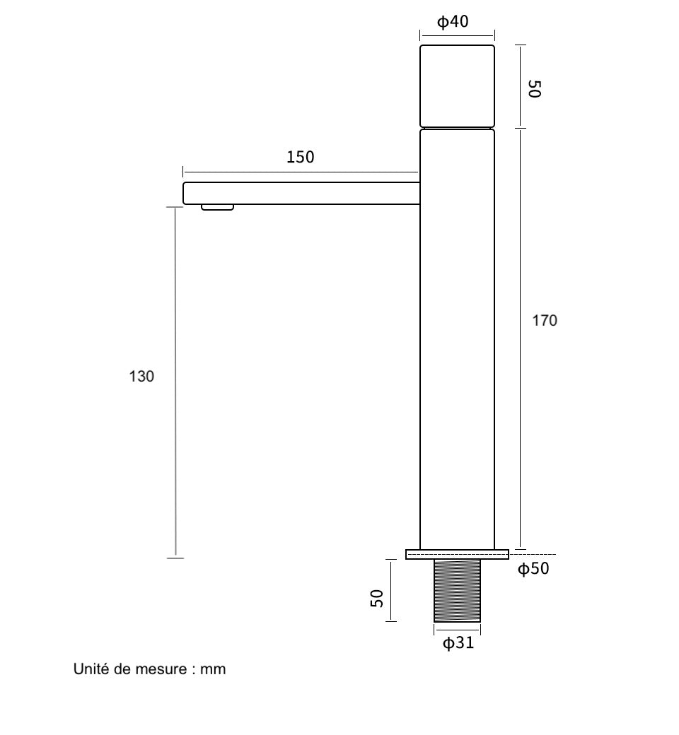 Mitigeur de lavabo or brossé