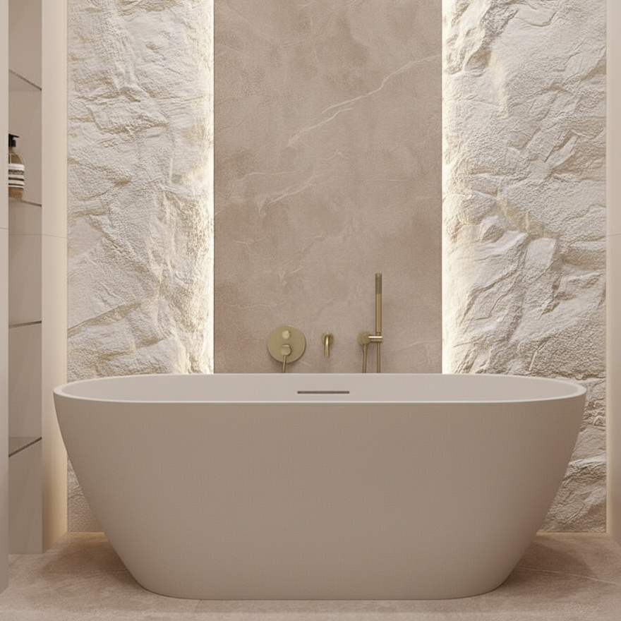 Mitigeur de bain encastré or brossé