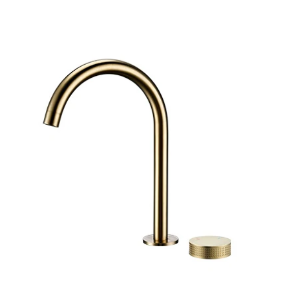 Robinet de salle de bain or brossé