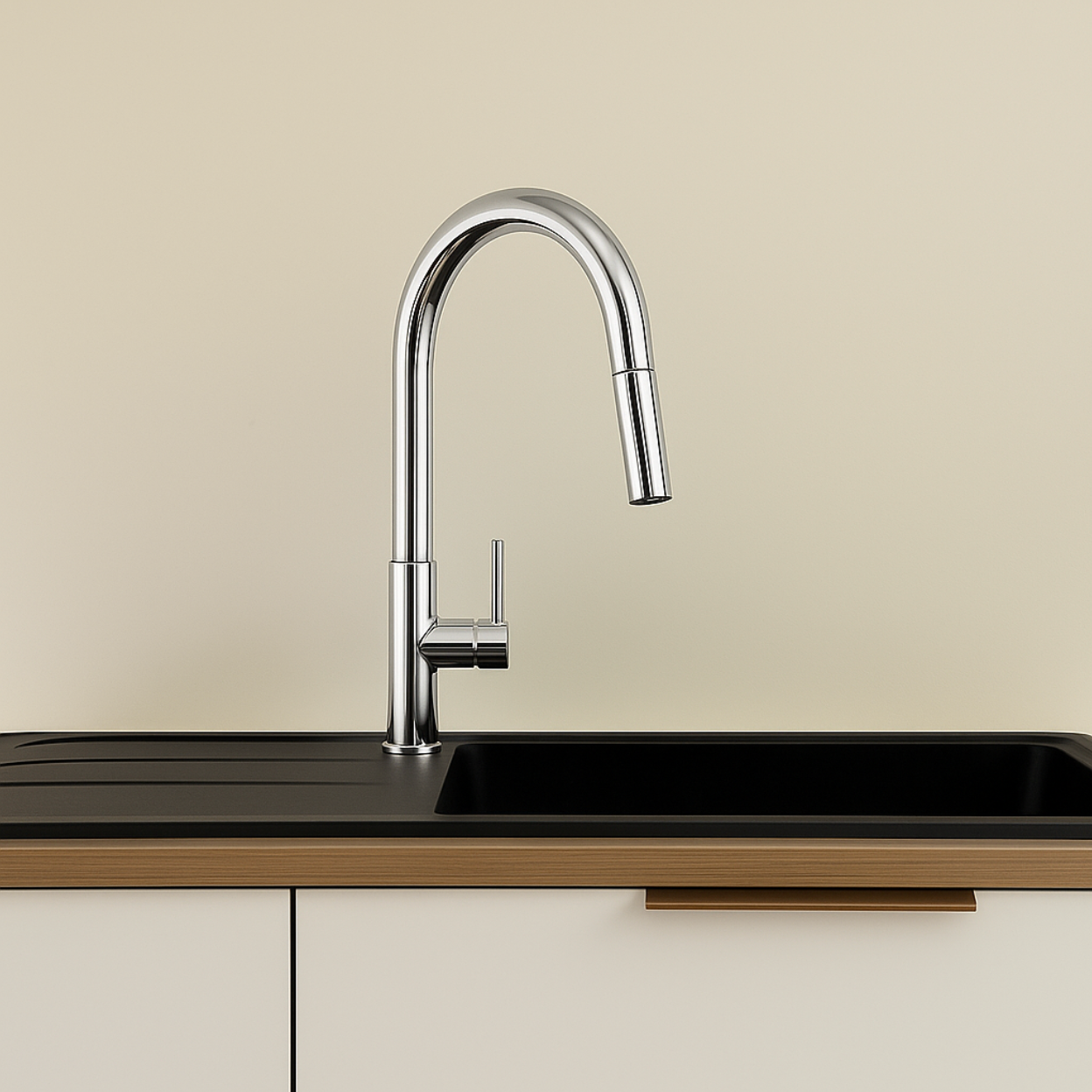 Mitigeur de cuisine avec douchette chrome