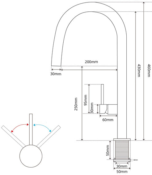 Mitigeur avec douchette gris brossé
