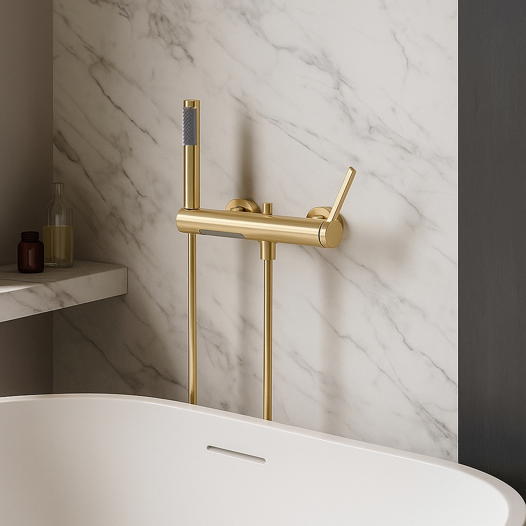 Mitigeur de bain or brossé