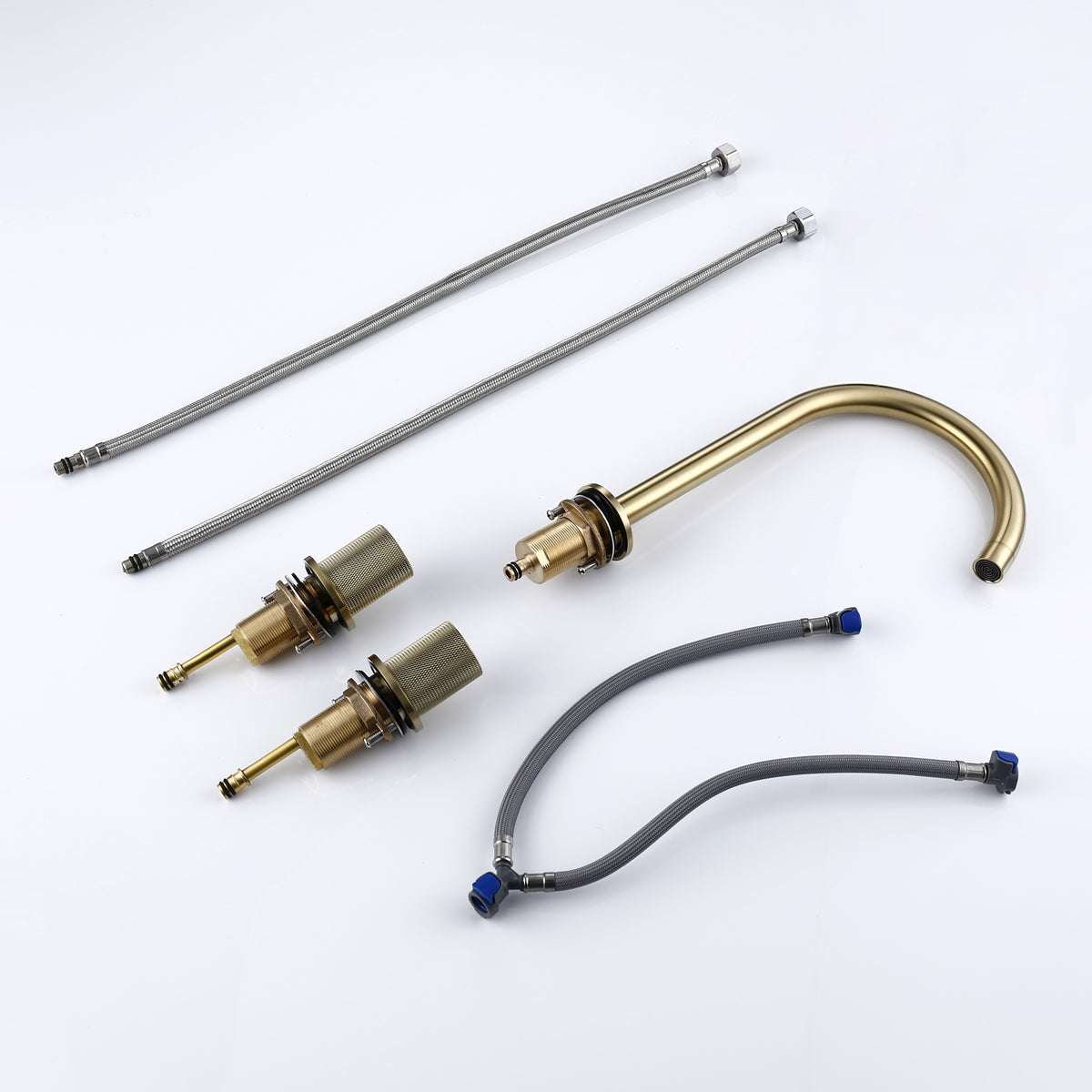 Robinet de salle de bain or brossé