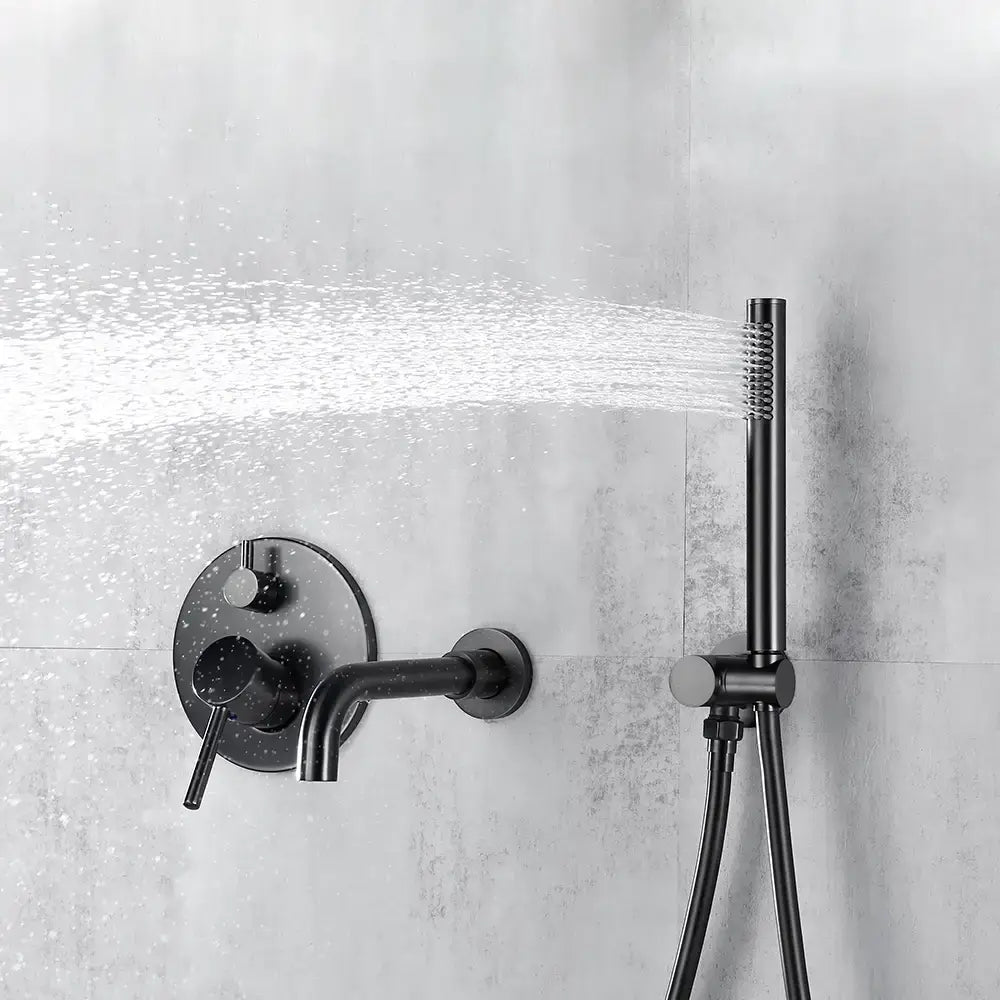 Colonne de bain encastrée gris brossé