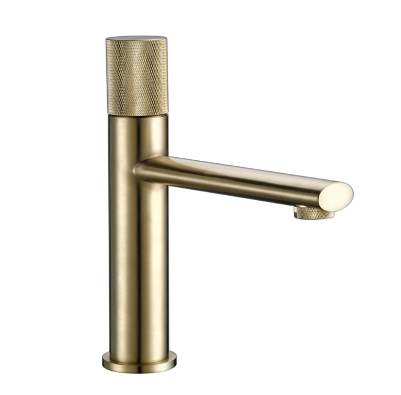 Mitigeur de lavabo or brossé