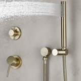 Colonne de douche encastrée or brossé