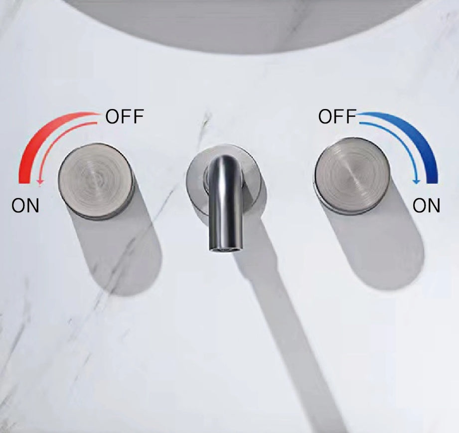 Mitigeur salle de bain encastré gris brossé