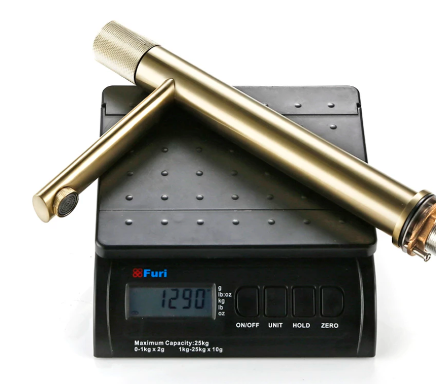 Mitigeur de salle de bain or brossé