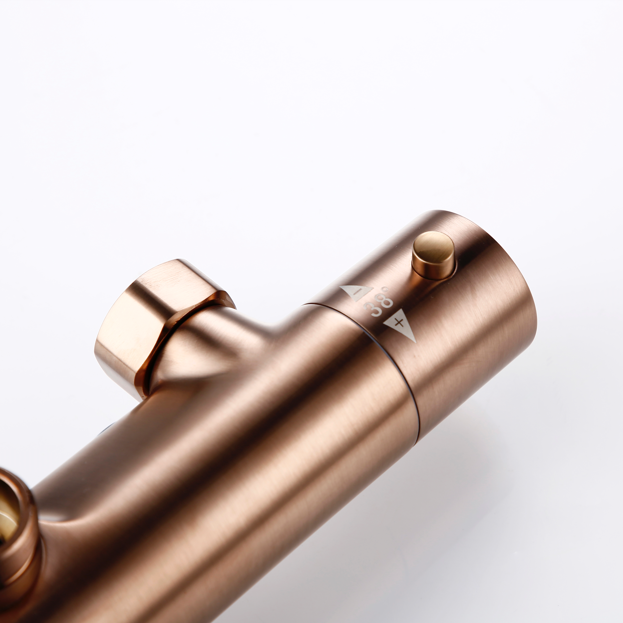 Colonne de douche thermostatique or rose brossé