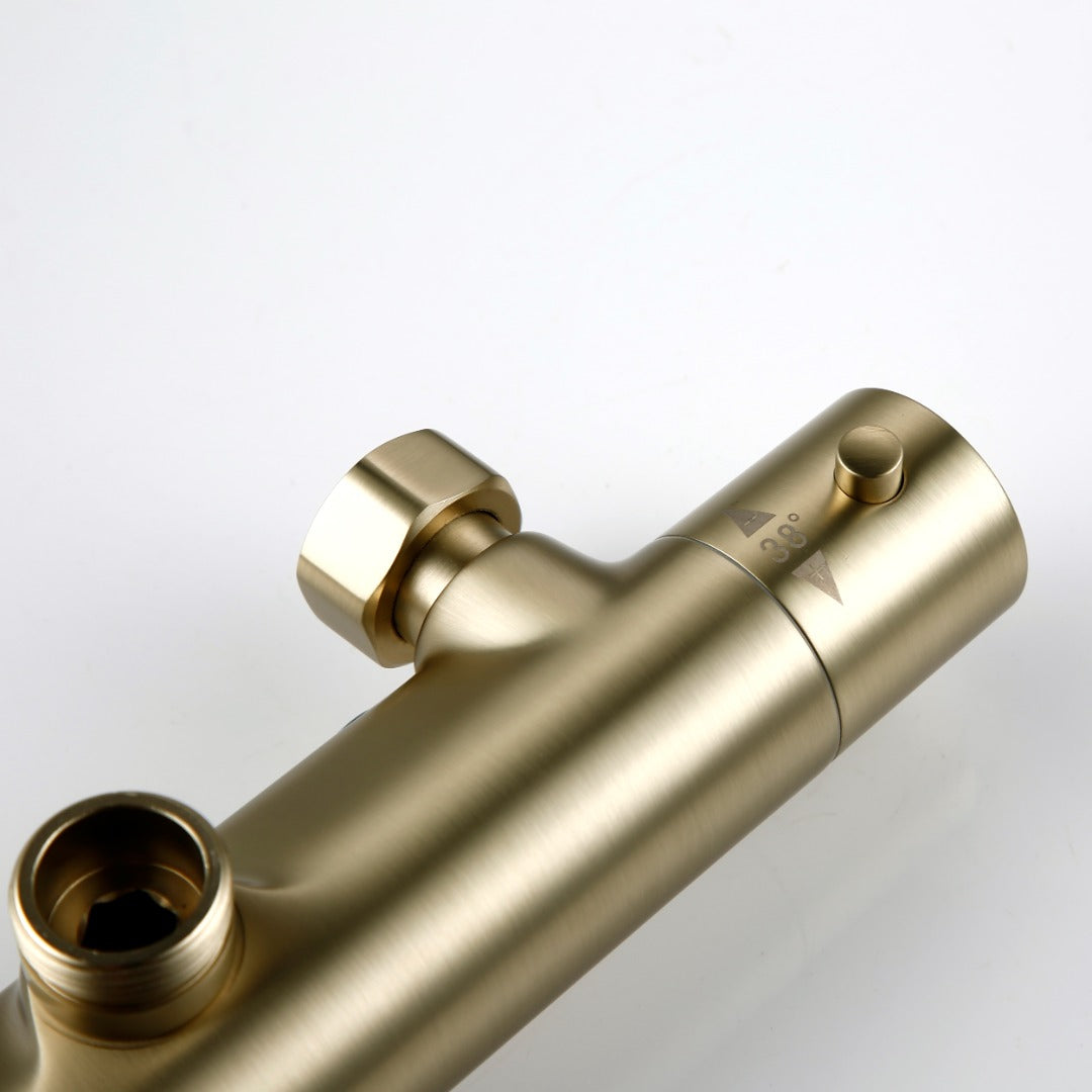 Colonne de Douche Thermostatique Or Brossé